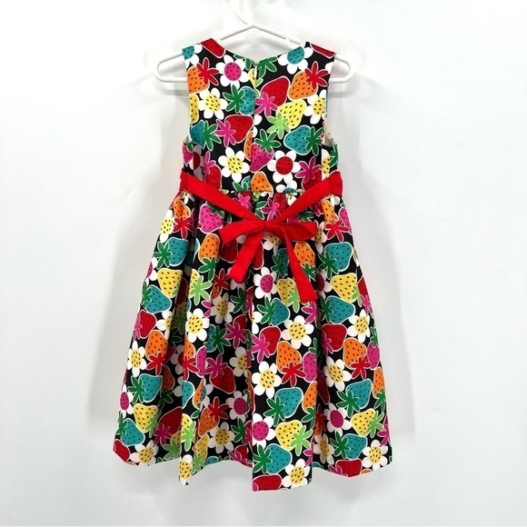 AMERICAN PRINCESS Girl's Colorful Strawberry Floral Sleeveless Dress Size 5 - Picture 5 of 9